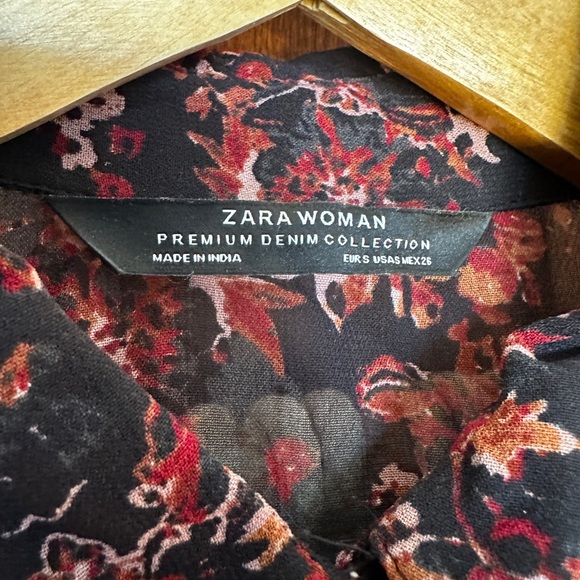 Zara See-trough Flowers Blouse/Tunic - Picture 2 of 4